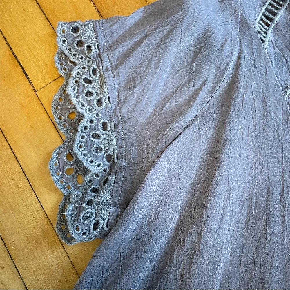 JOHNNY WAS Vara Blouse Top Cupra Rayon Embroidered Cut Out Ladder Lace Boho - Picture 5 of 15